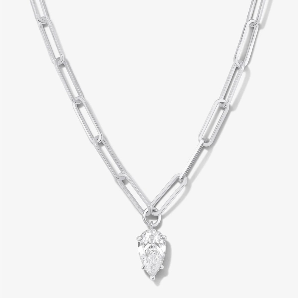 NWT Melinda Maria Silver “Samantha Teardrop” Necklace